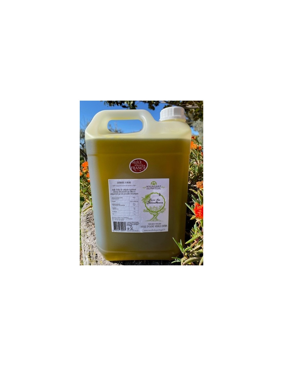 Bidon 5 Litres huile d'olive Cuve des oléiculteurs - Vieux moulin à huile  du Partégal